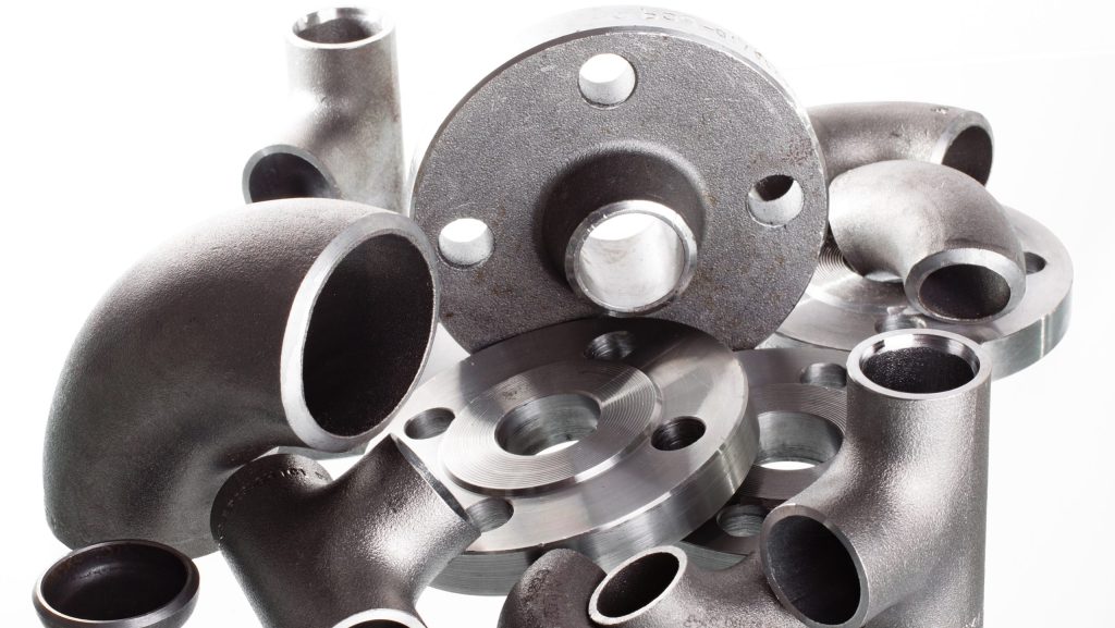 Steel,Welding,Fittings,On,Group.,Flanges,,Elbow,,Tees,And,Plug